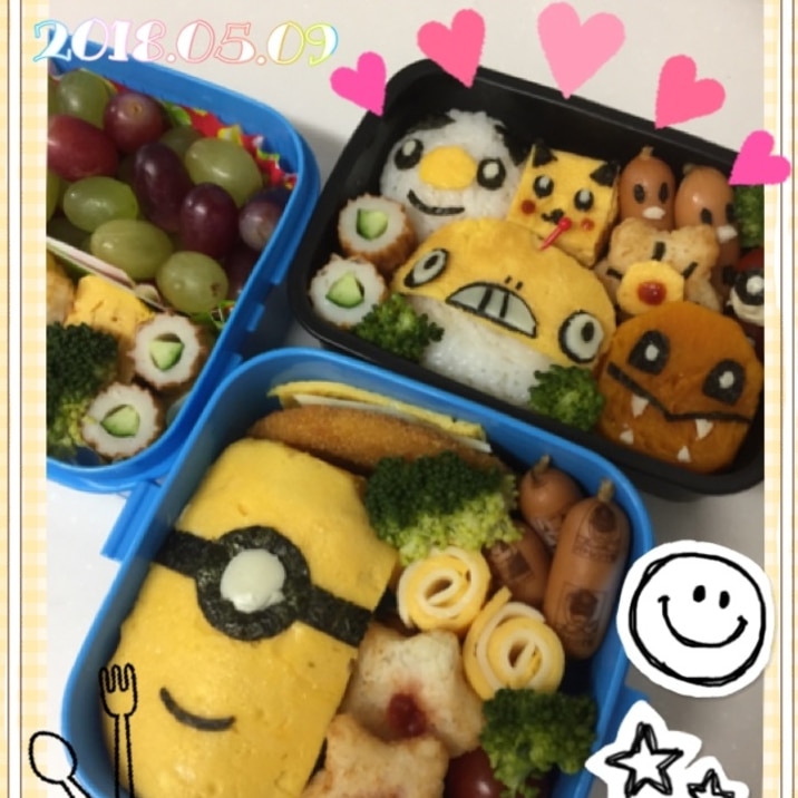 子どもとの遠足にポケモンのキャラ弁‼︎